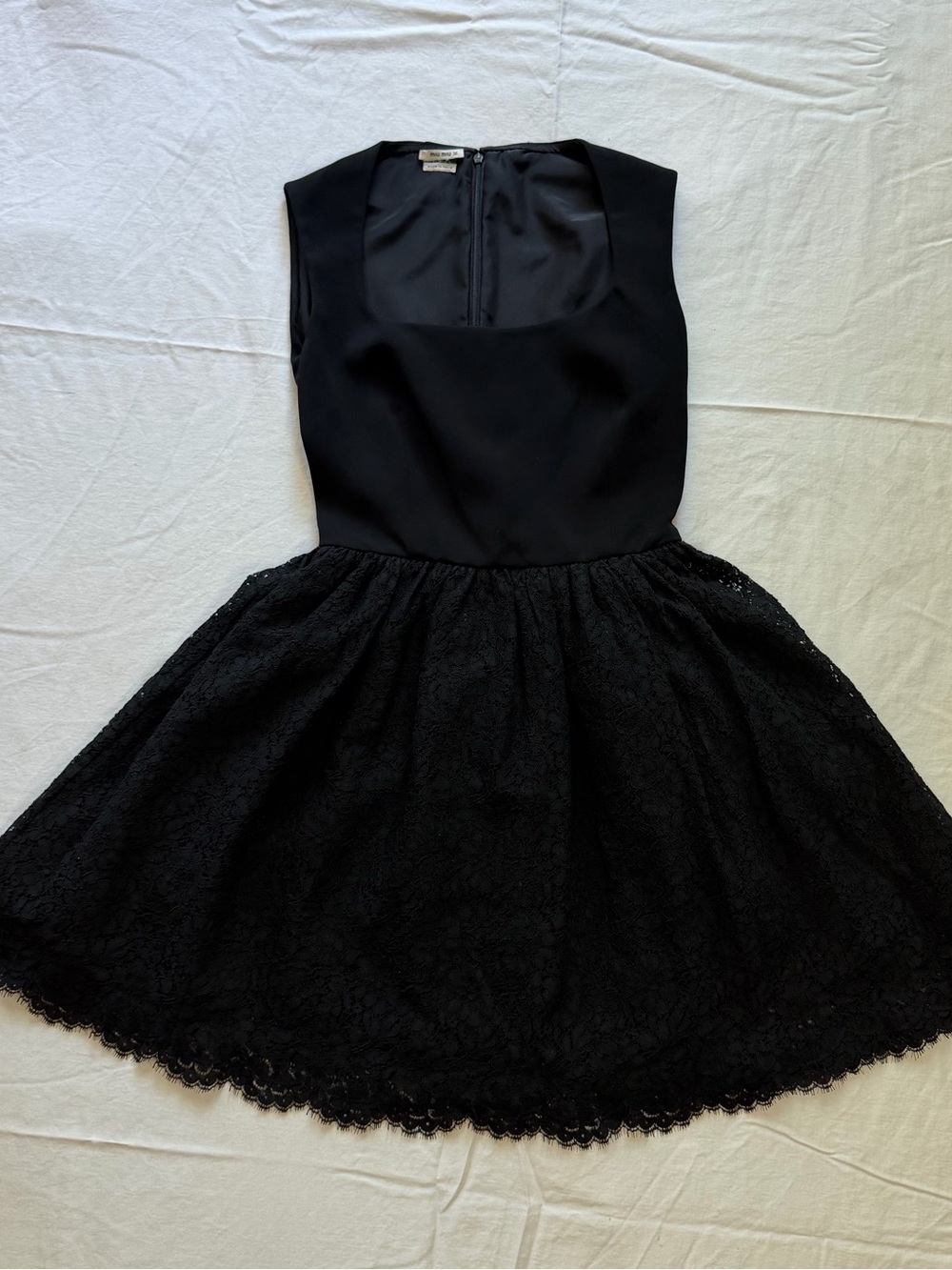 Miu Miu Black Lace Babydoll Mini Dress IT 36 US 0